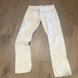 CAbi Off-White Corduroy Pants with Button Detail